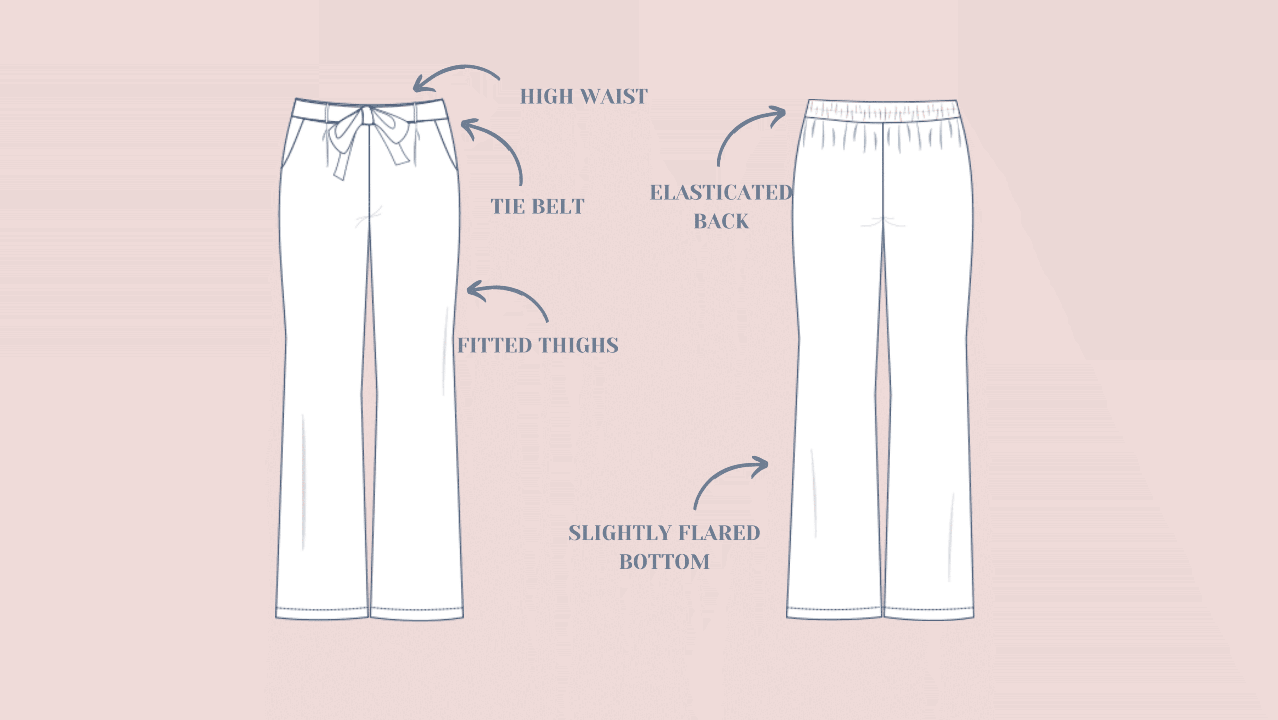 Bell Bottom Jersey Pants Pattern - english • Make it Yours